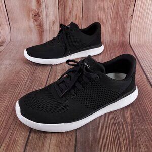 Kizik Lima Mens 8 Wide Womens 9.5 Wide Black Knit Hands Free Slip On Sneakers
